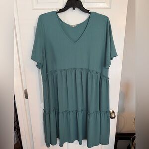 ODDY Teal Tiered Dress